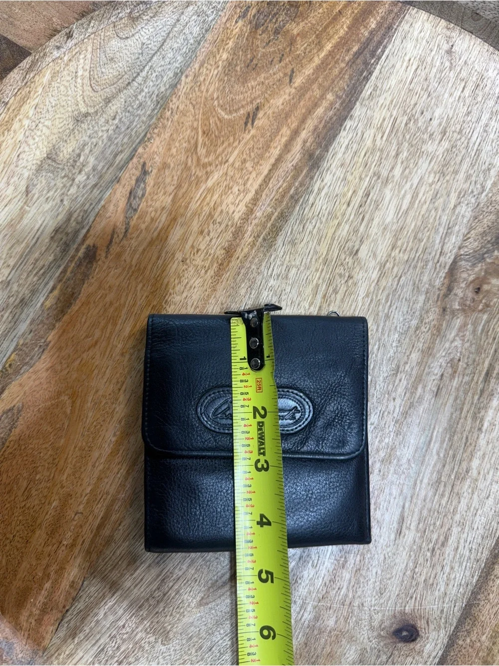 Vintage Leather Trifold Wallet Black Card ID Coin Organizer